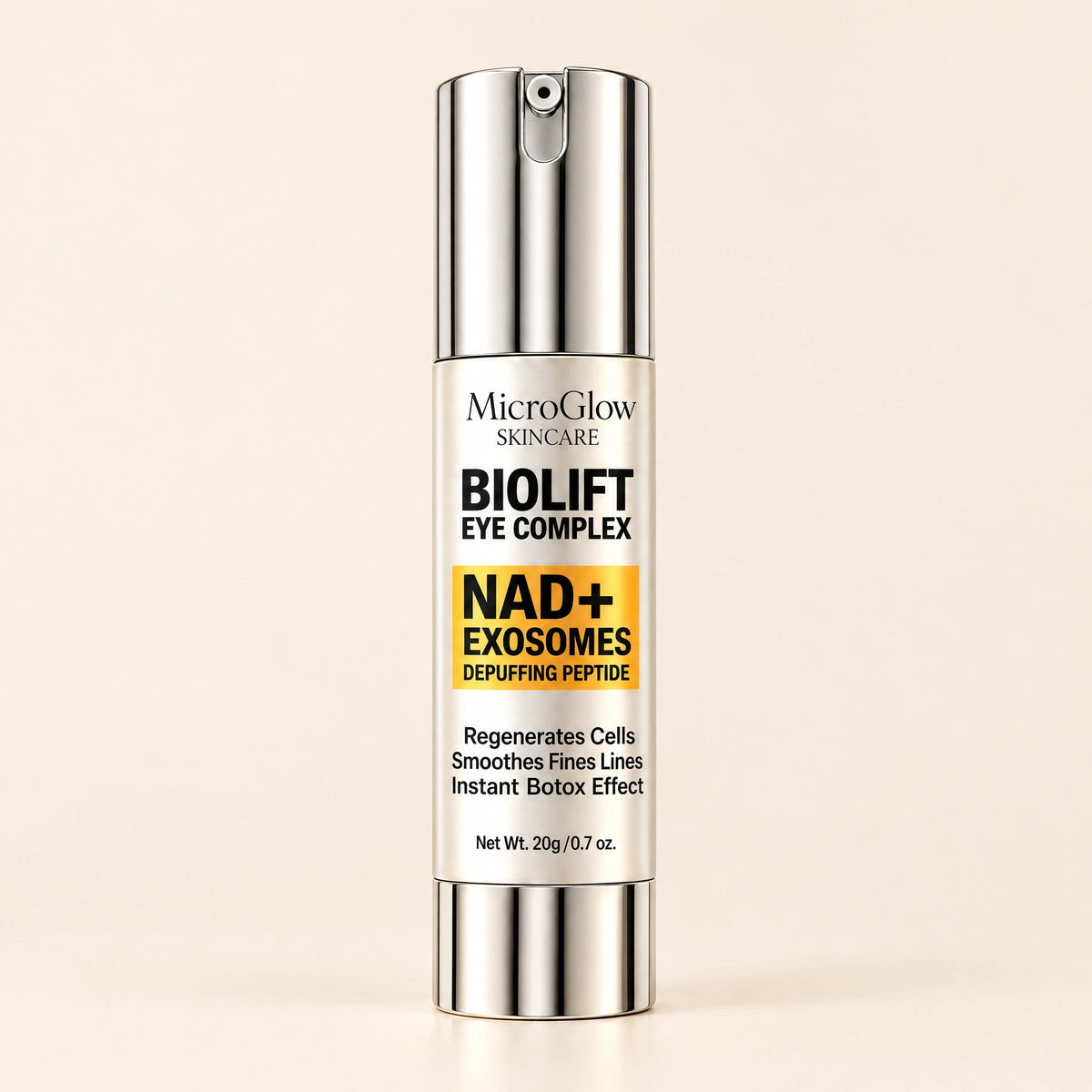 Biolift Eye Complex NAD+ eye cream bottle on cream background