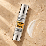 Global Defense SPF 50+ day cream texture swatch with no white cast