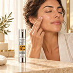 Woman applying Global Defense SPF 50+ day cream to her cheek